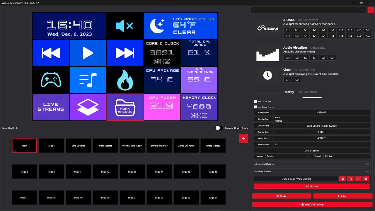 [21/12/2023] Das Display kann über eine Software konfiguriert und mit verschiedenen Funktionen und Layouts belegt werden.