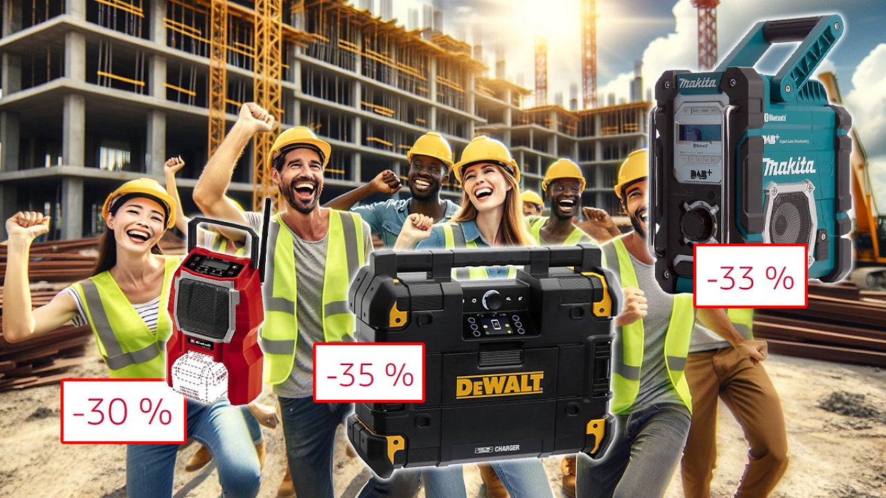 [05/12/2023] Für gute Laune auf der Arbeit: Baustellenradios von Makita, Einhell und DeWalt mit bis zu 130 Euro Rabatt