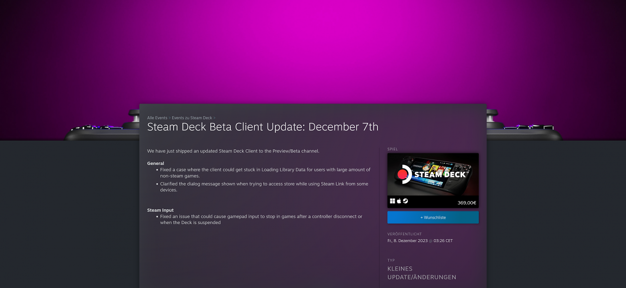[08/12/2023] Steam Deck Beta Client