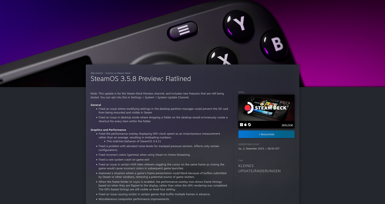 [03/12/2023] SteamOS 3.5.8 Preview - Release Notes