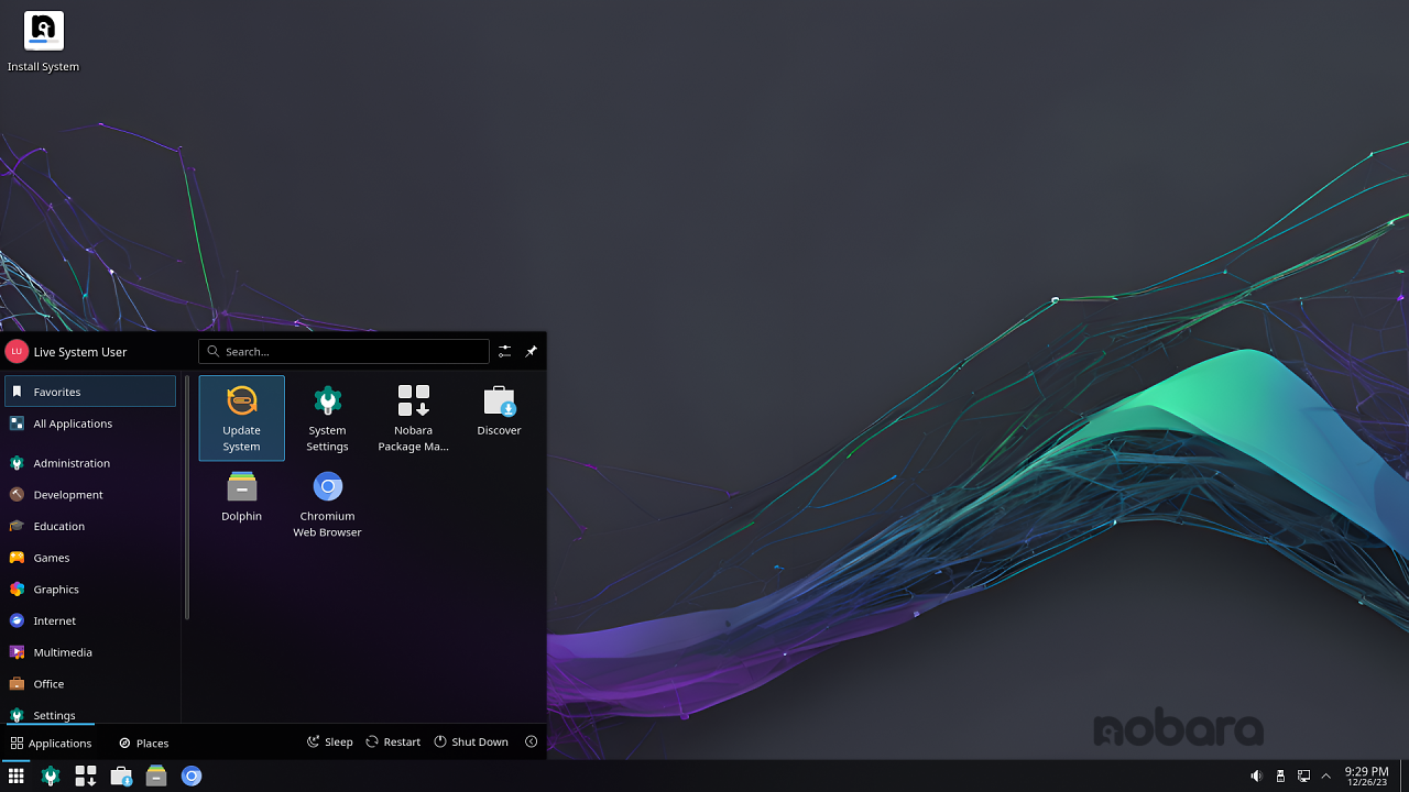[27/12/2023] Nobara Linux 39 mit KDE Plasma 5.27.9