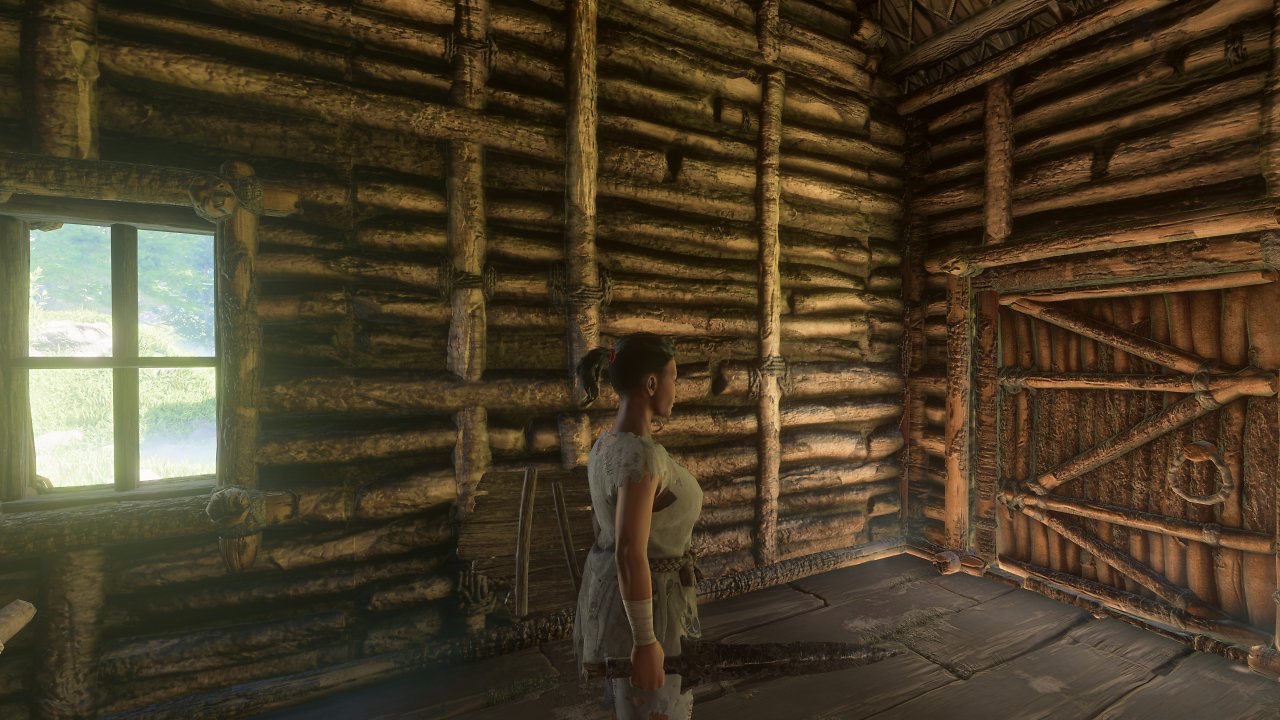 Enshrouded Early Access – Die GI ist schick und zeigt sich insbesondere in Innenräumen. In vielen Survival-Spielen mit Pre-Baked-GI und Basebuilding ist die Ausleuchtung der Spielerbauwerke eine Schwachstelle. Die voxelbasierte, dynamische GI von Enshrouded zeigt sich überlegen. Die Tür ist indes eine Ausnahme. Obwohl sie geschlossen ist, dringt indirektes Licht durch sie hindurch.