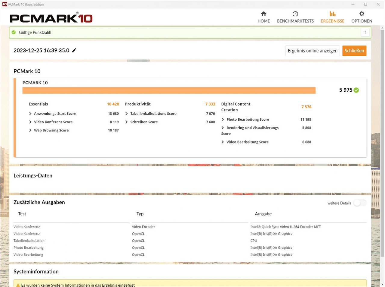 [02/01/2024] Geekom Mini IT 13 Leistung im PC Mark 10