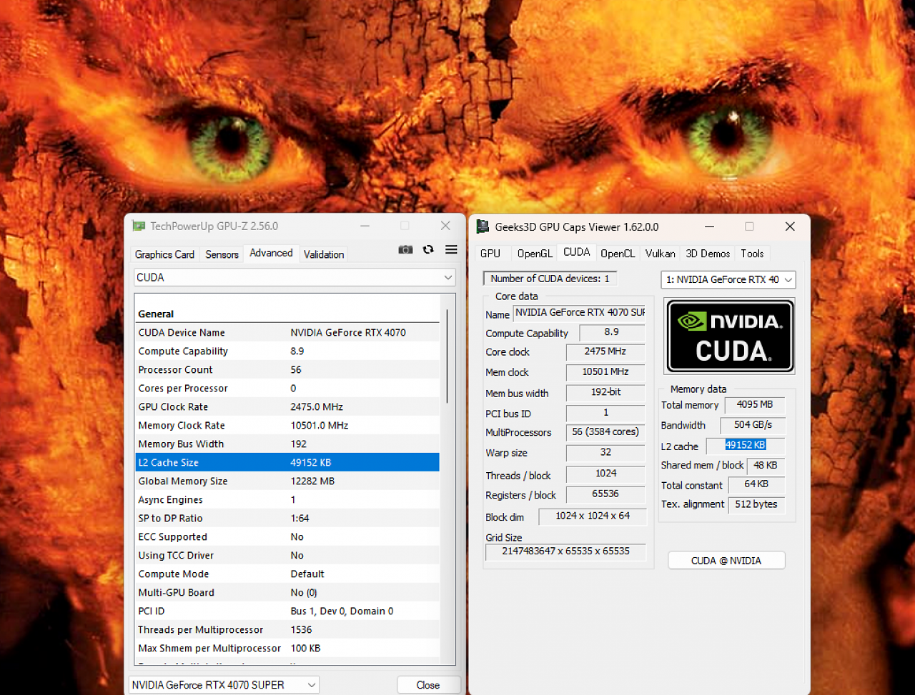Geforce RTX 4070 Super Level 2 Cache Size