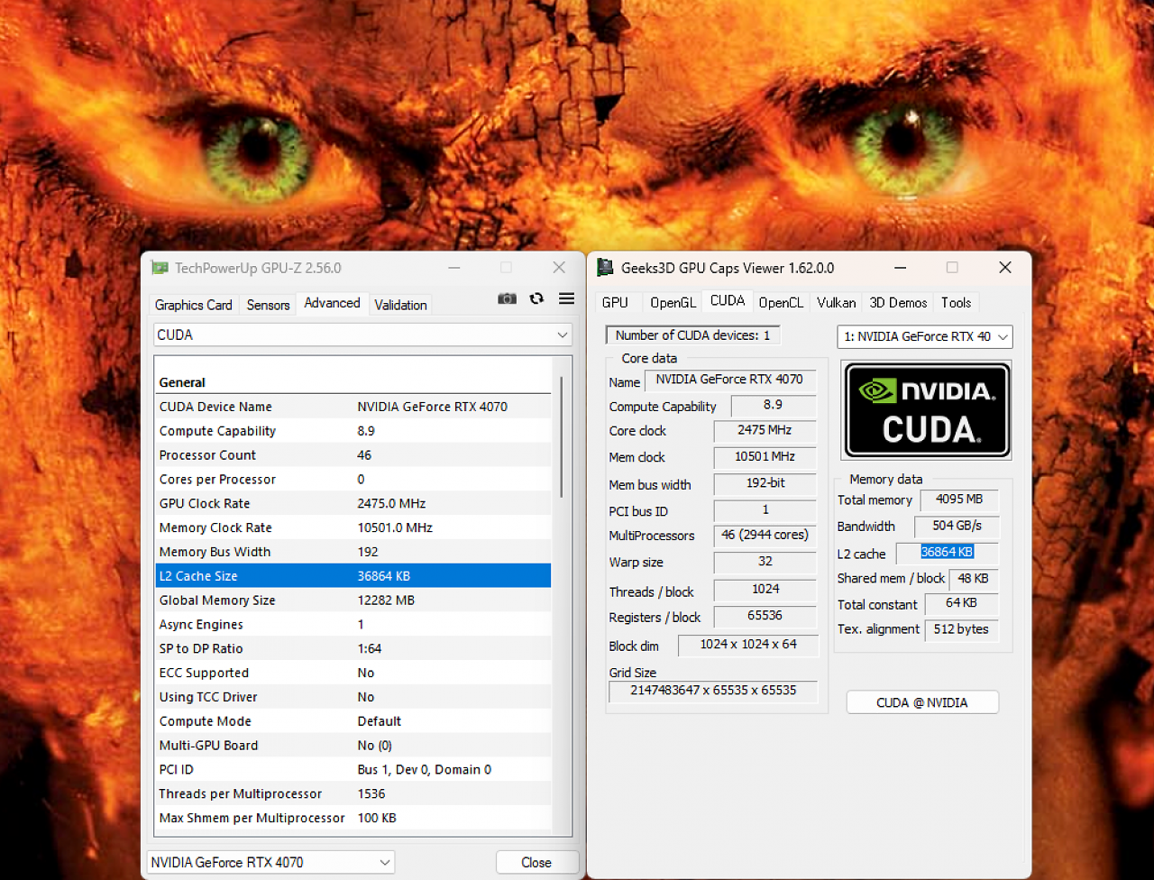 Geforce RTX 4070 Level 2 Cache Size