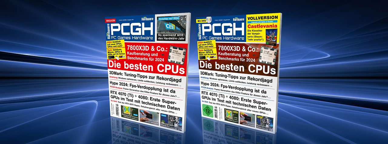 [1] Die PCGH 03/2024 bietet unter anderem: Welche CPU sollten Sie 2024 kaufen? Welche Hardware überzeugt uns im Test bei Gehäusen, Mäusen und Co.? Was erwartet uns an neuer Hardware und Technologie dieses Jahr? Das und viele weitere Themen in diesem Heft!