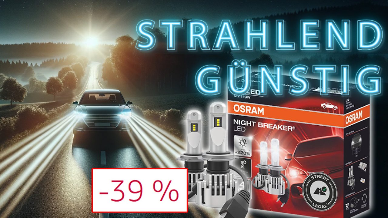 [10/01/2024] 220 % heller, 36 % günstiger: Amazon schmeißt Osram Night Breaker H7-LED zum Tiefstpreis raus - Bereits 6.000 Mal verkauft!&nbsp;
