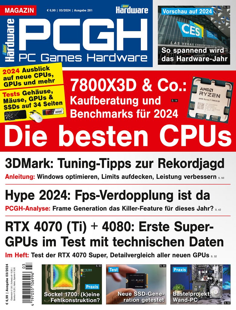 [25/01/2024] Magazin-Cover der PCGH-Ausgabe 03/24.