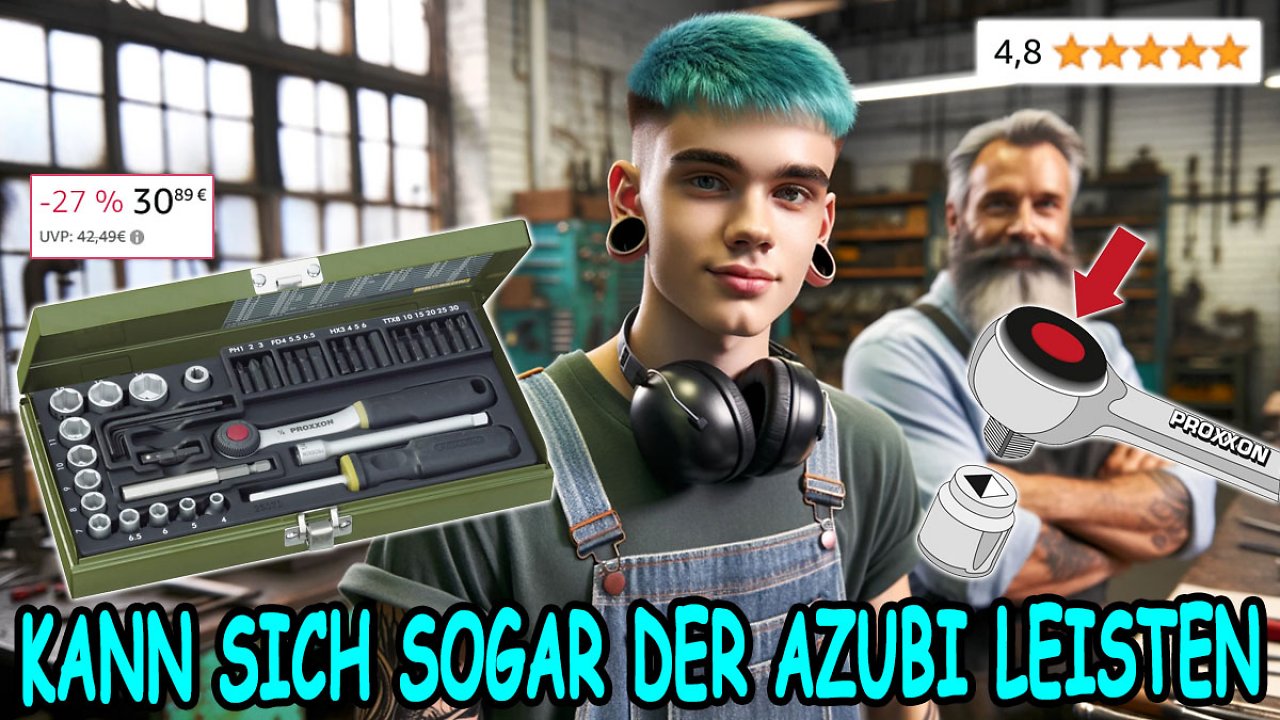 [22/01/2024] Nirgends günstiger: Proxxon Knarrenkasten mit Ratsche, Bits, Nüssen & Schraubendreher für 31 € im Amazon-Angebot (1)