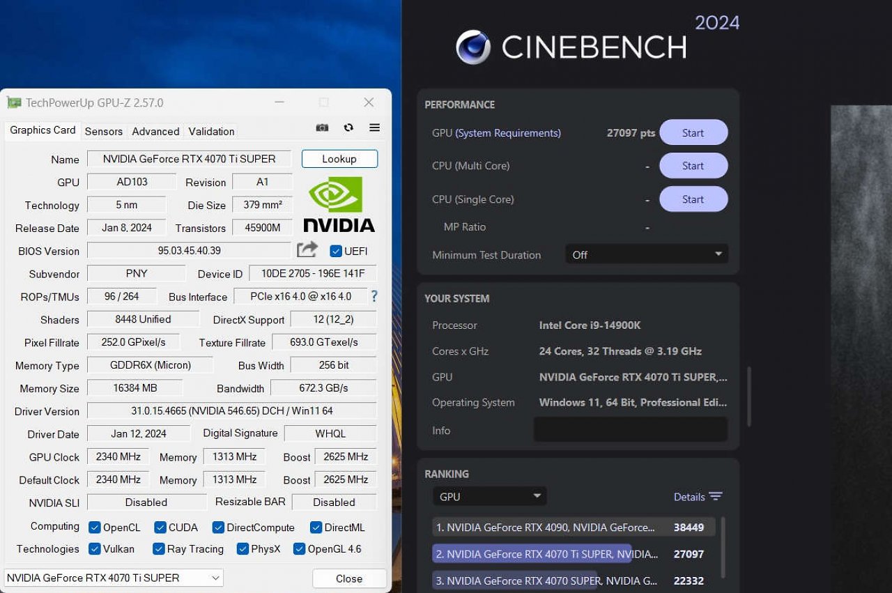 [23/01/2024] GPU-Z und Cinebench
