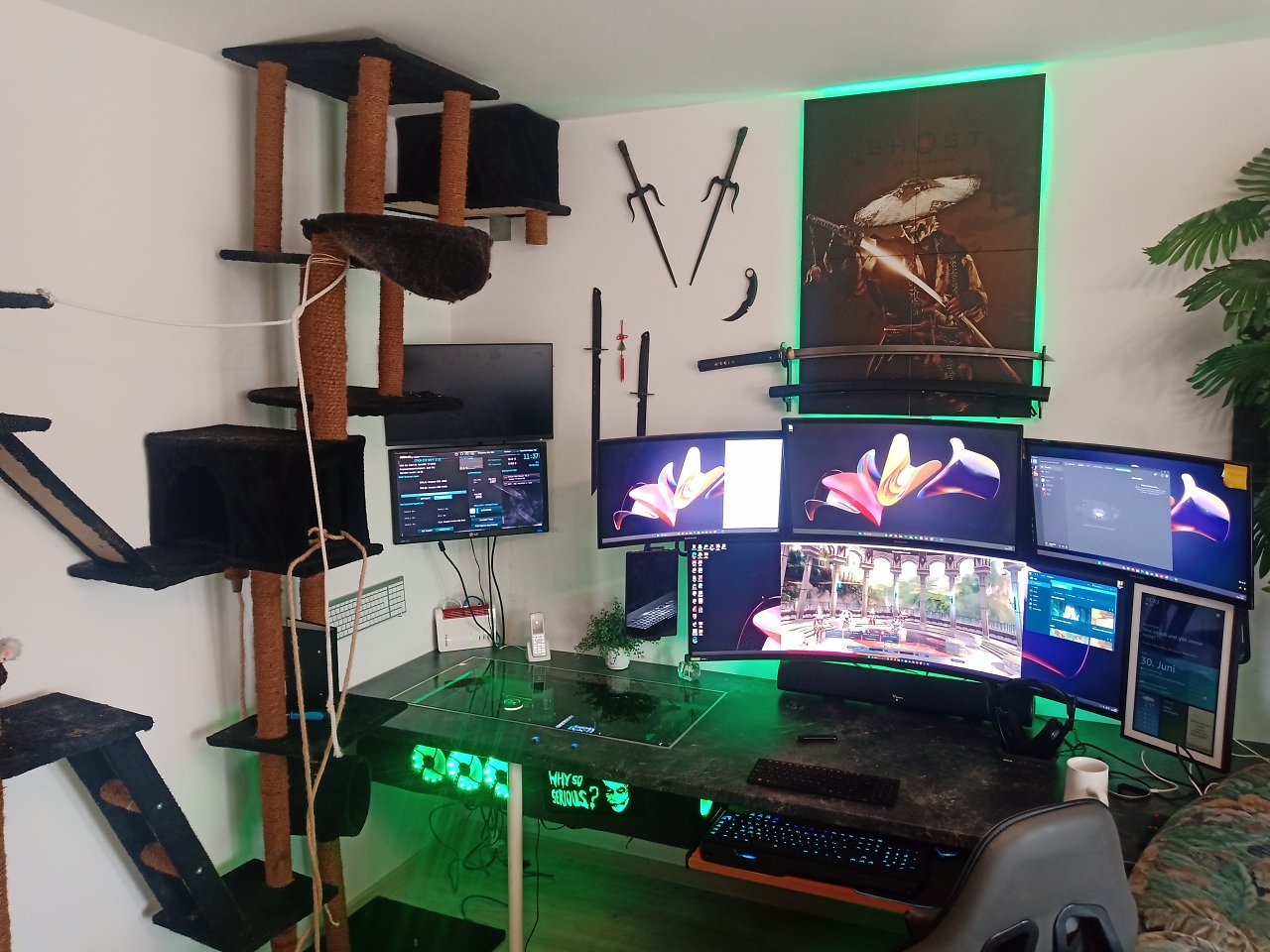 [11/01/2024] fufuman: Verbaut ist ein i9 13900k auf einem Gigabyte Z790 Aorus MasterRAM: Trident z5 RGB ( DDR5-6400 CL32-3939-102) (64 GB)Nvidea RTX 4090 auf Wasser umgebaut (corsair)netztei: Be quiet! Dark Power Pro 1600WM2 SSD Scandisk extreme pro 1TBPumpe Corsair Hydro XD7 / MO-RA 420 (im Nebenraum^^) (2)