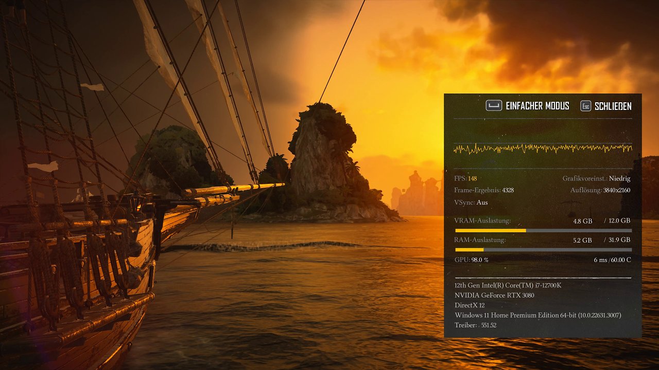 Skull and Bones: Grafik-Preset "Niedrig"