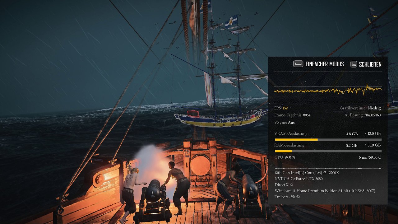 Skull and Bones: Grafik-Preset "Niedrig"