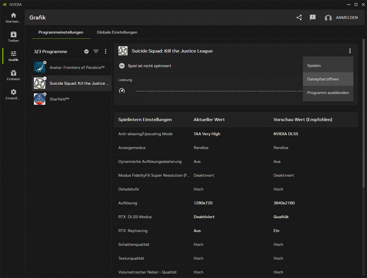 [21/02/2024] Nvidia App (Beta): Grafik - Game Profiles