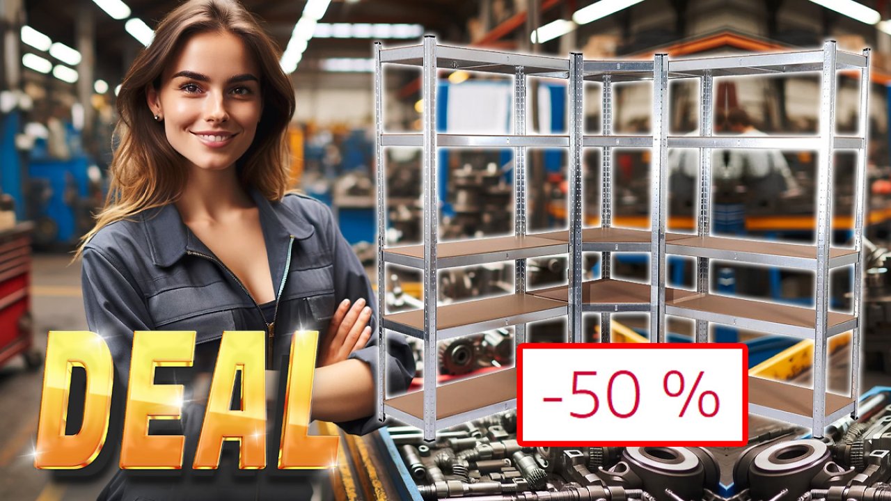 [28/02/2024] Preiskracher! 50 % Rabatt auf Lagerregal belastbar bis 2.625kg - für Werkstatt, Arbeitszimmer, Keller