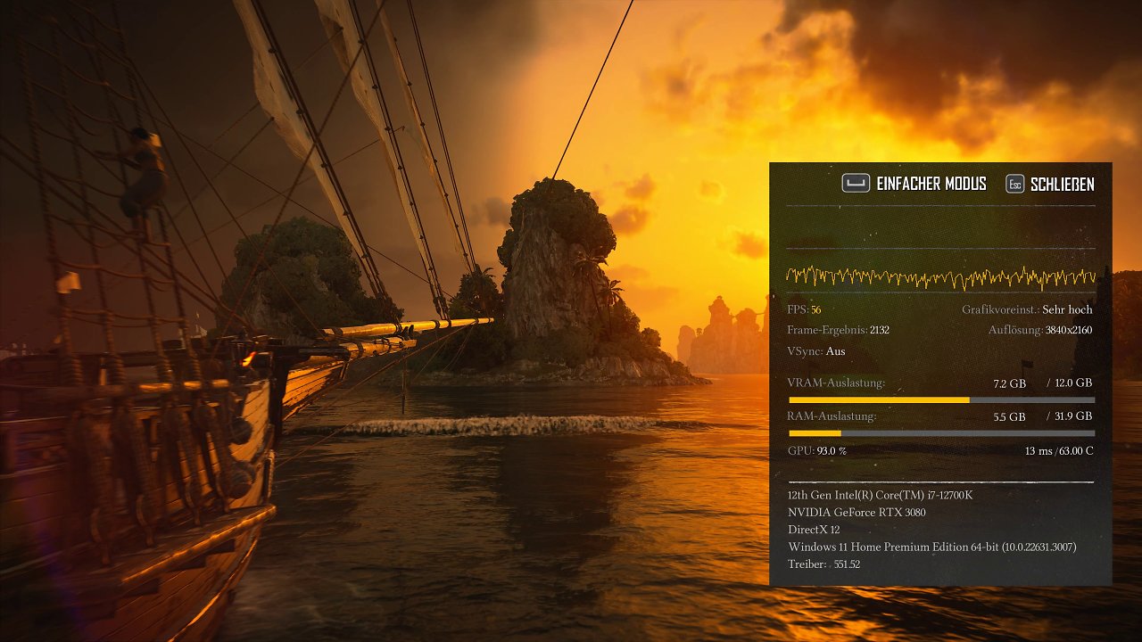 Skull and Bones: Grafik-Preset "Sehr hoch"