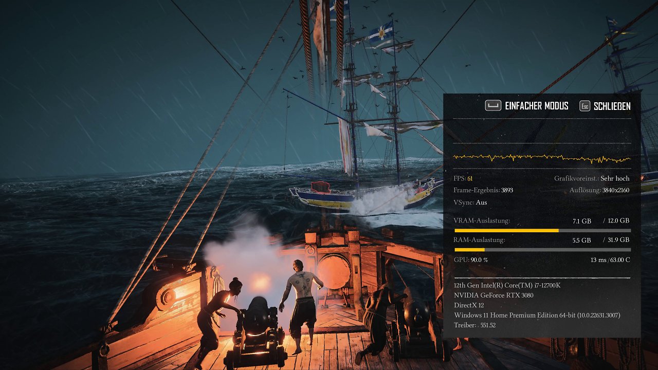 Skull and Bones: Grafik-Preset "Sehr hoch"