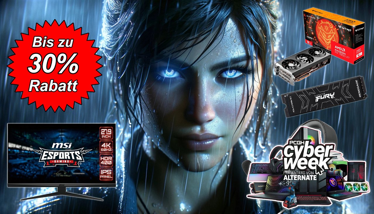 [21/02/2024] PCGH & Alternate feiern Cyber-Week: Die heißesten Angebote für Grafikkarten, Monitore & mehr