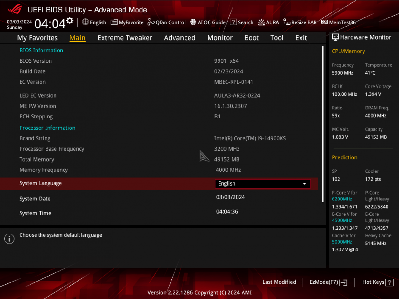 [04/03/2024] Intel Core i9-14900KS