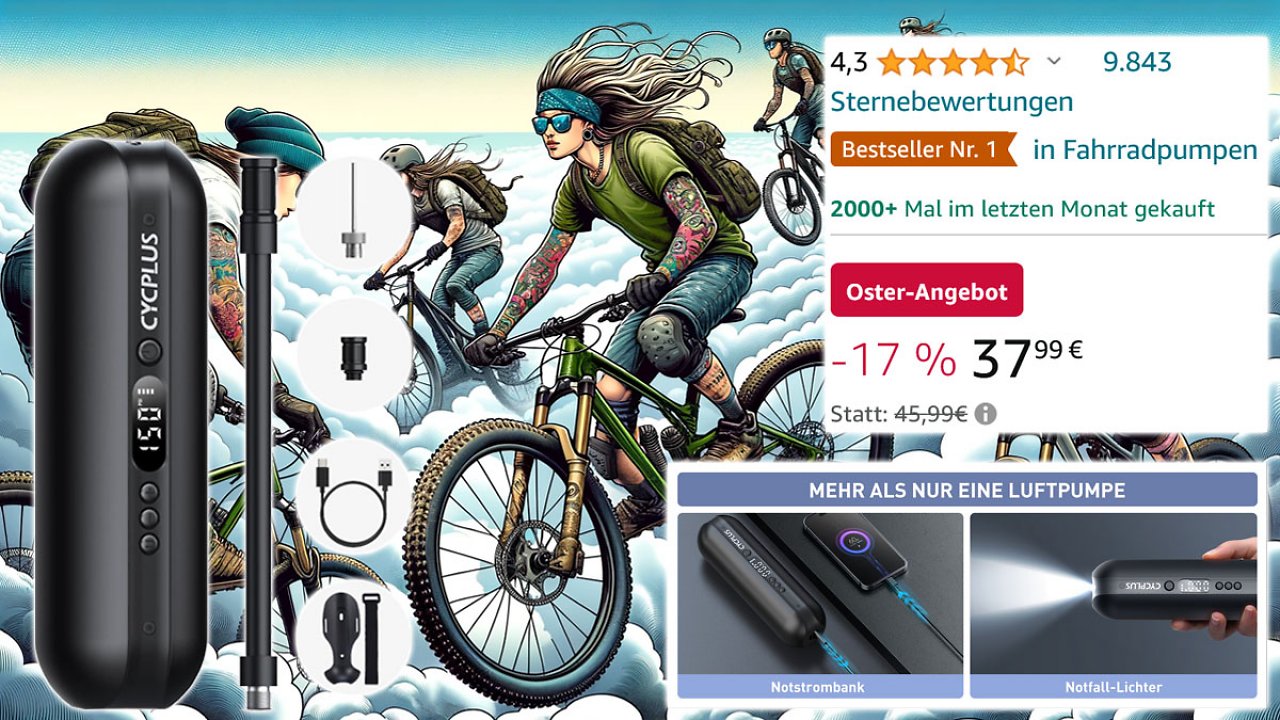 [23/03/2024] Ist auch Powerbank & Lampe: Diese kompakte Akku Luftpumpe für 38 Euro schlägt Bosch und Xiaomi
