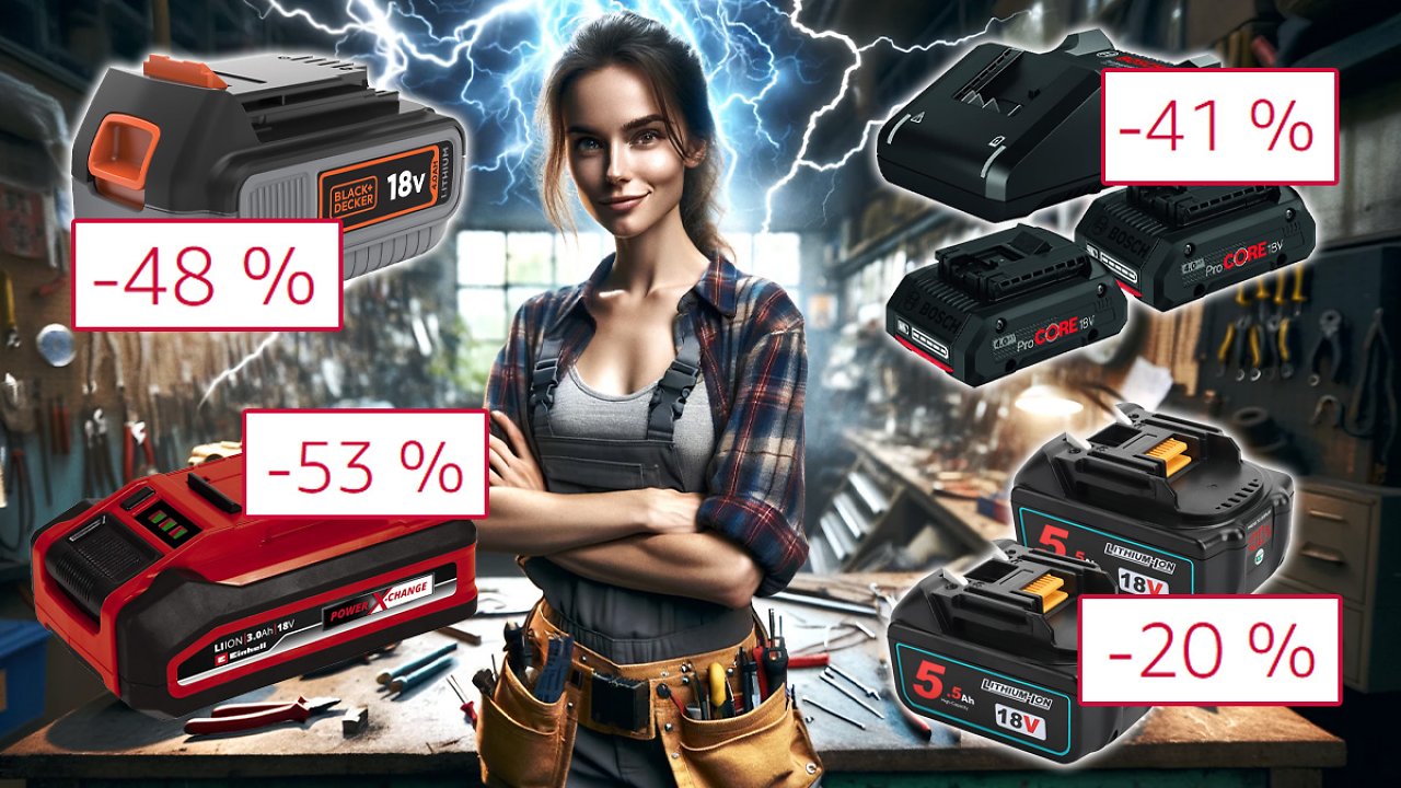 [25/03/2024] Letzte Chance! Bis zu 53 % Rabatt auf 18-Volt-Akkus für Einhell, Makita, Bosch, Black+Decker und mehr im Oster-Angebot