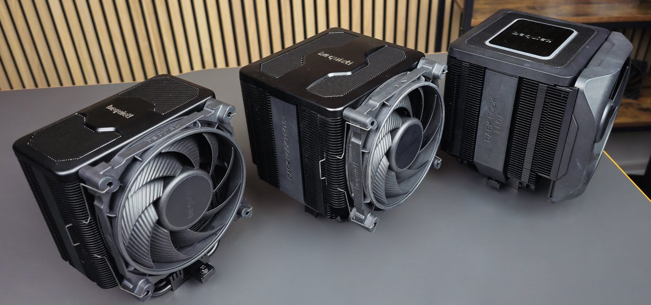 <strong>Von links nach rechts: </strong>Be Quiet Dark Rock 5, Dark Rock Pro 5, Dark Rock Elite