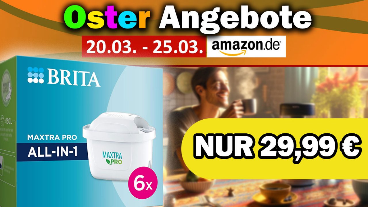 [20/03/2024] Leckerer Kaffee und Tee gefällig? Beliebte BRITA Wasserfilter-Kartusche im Halbjahrespaket mit 29 % Rabatt macht Heißgetränke noch schmackhafter