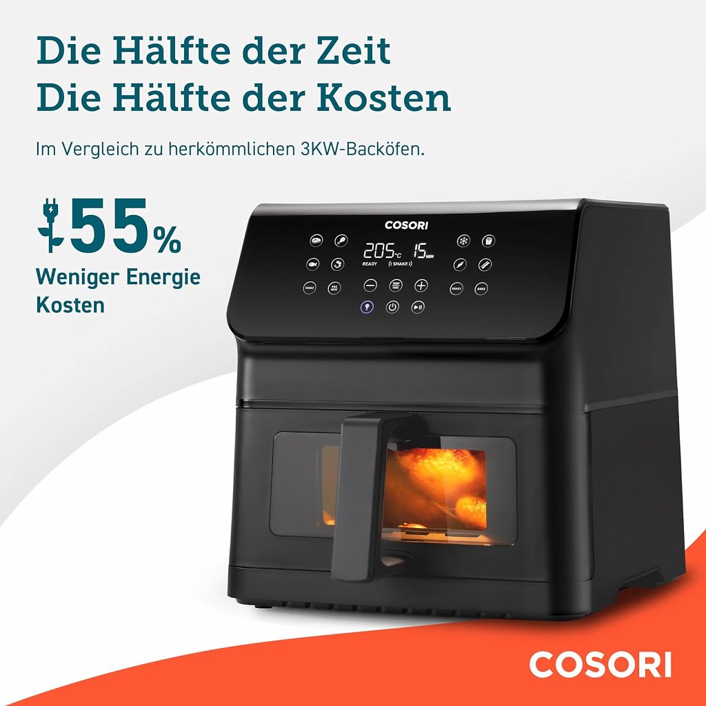 [07/03/2024] Mit der Heißluftfritteuse von Cosori kann man Energiesparen.