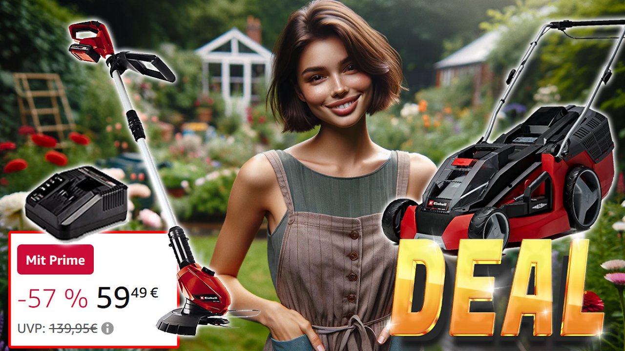[21/03/2024] Blitzangebot! Mega-Deal für Prime-Kunden: 57 % Rabatt auf Einhell Akku-Rasentrimmer im Amazon Oster-Angebot