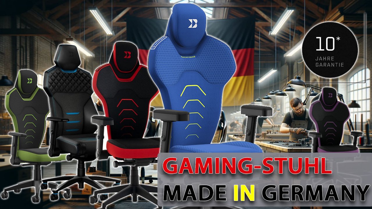 [15/03/2024] Welchen Gaming-Stuhl kaufen, diesen? Made in Germany, Synchronmechanik, 10 Jahre Garantie & ergonomische Funktionen (1)