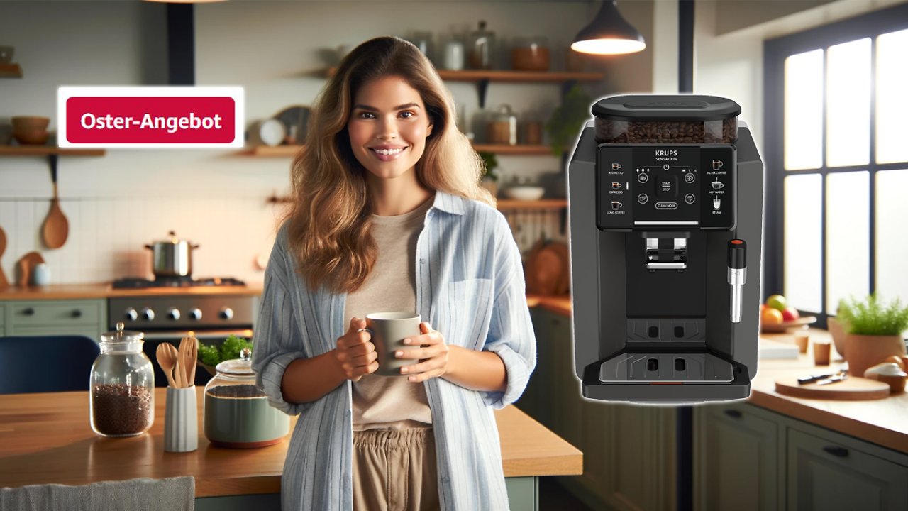 [21/03/2024] Krups Sensation Kaffeevollautomat, Milchschaumdüse, 5 Getränke, Filterkaffee-Funktion, 2-Tassen-Funktion, Kaffeemaschine bei Amazon im Angebot