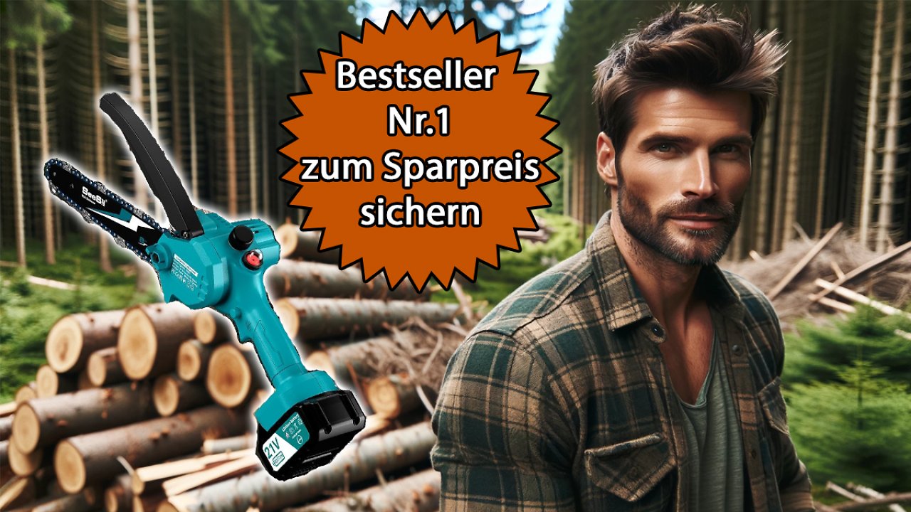 [26/03/2024] 8 Zoll Mini Kettensäge mit Akku 8000mAh, Seesii Mini Kettensäge Elektro mit Automatischer Öler und 2 Akku bei Amazon günstig im Angebot
