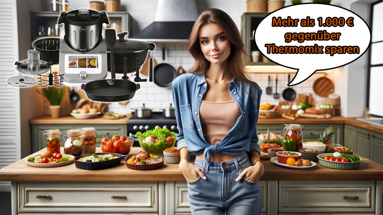 [26/03/2024] Ufesa TotalChef RK7 Küchenmaschine mit WLAN, Multifunktions Küchenroboter mit Kochfunktion Thermomix Alternative günstig bei Amazon im Angebot