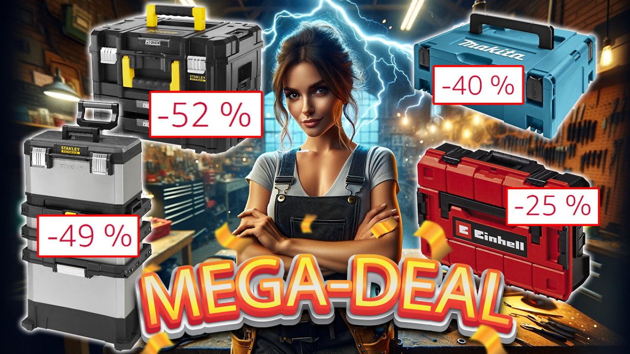 [21/03/2024] Amazon räumt auf! Bis zu 52 % und 150 Euro Rabatt auf Einhell und Stanley Werkzeugkästen - auch Makita Makpac günstiger