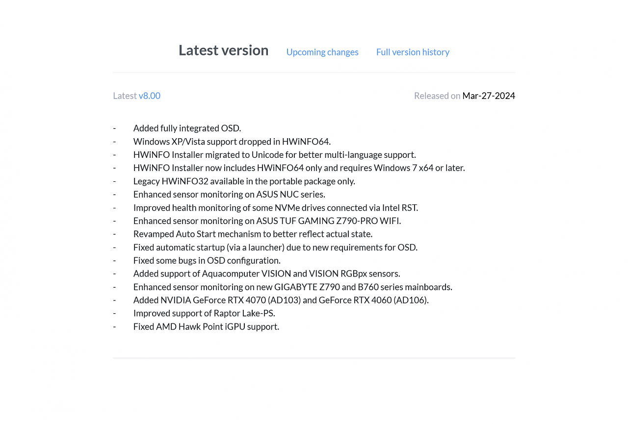 [28/03/2024] HWiNFO 8.0