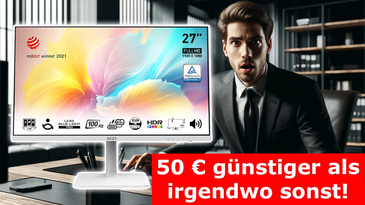 [18/04/2024] Zum Kampfpreis auf Weiß wechseln? Amazon haut MSI Business-Monitor mit USB-C 65W PD raus