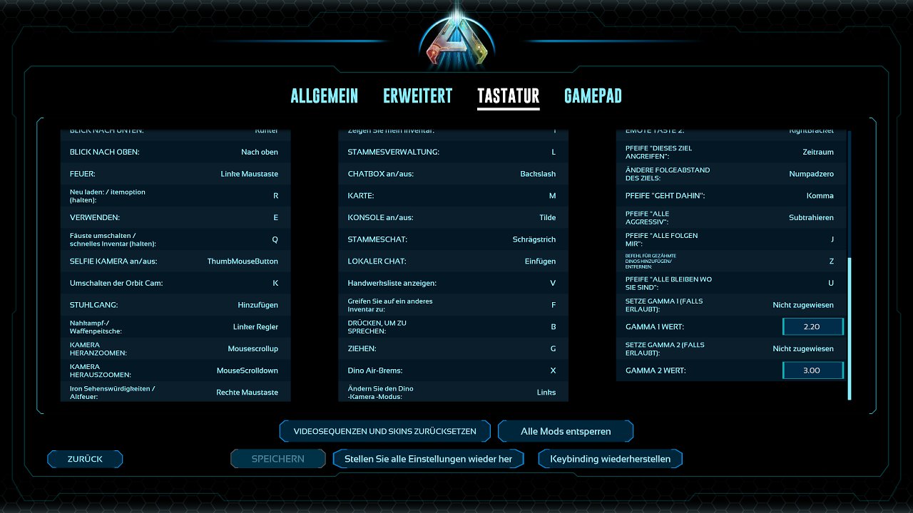 Ark: Survival Ascended - Menü - 10 - Tastatur (2)
