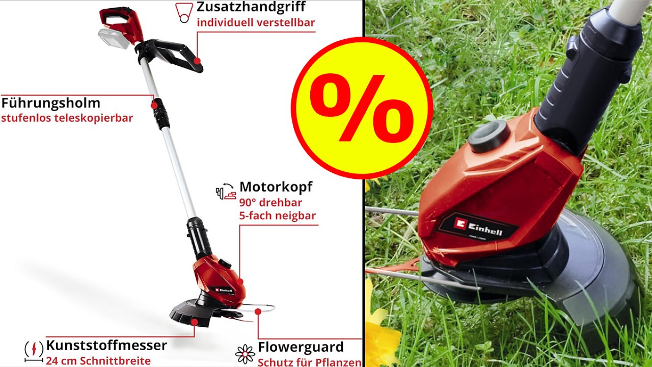 [12/04/2024] Akku Rasentrimmer Einhell GE-CT 18 Li Solo 18V Akku Power X-Change günstig kaufen Amazon Angebot