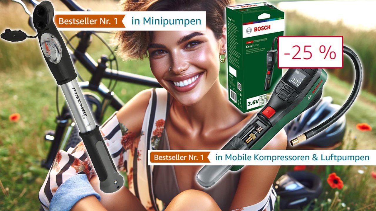 [16/04/2024] Druck rauf, Preis runter: Diese Fahrradpumpen-Bestseller ab 10 Euro kauft gefühlt gerade jeder auf Amazon