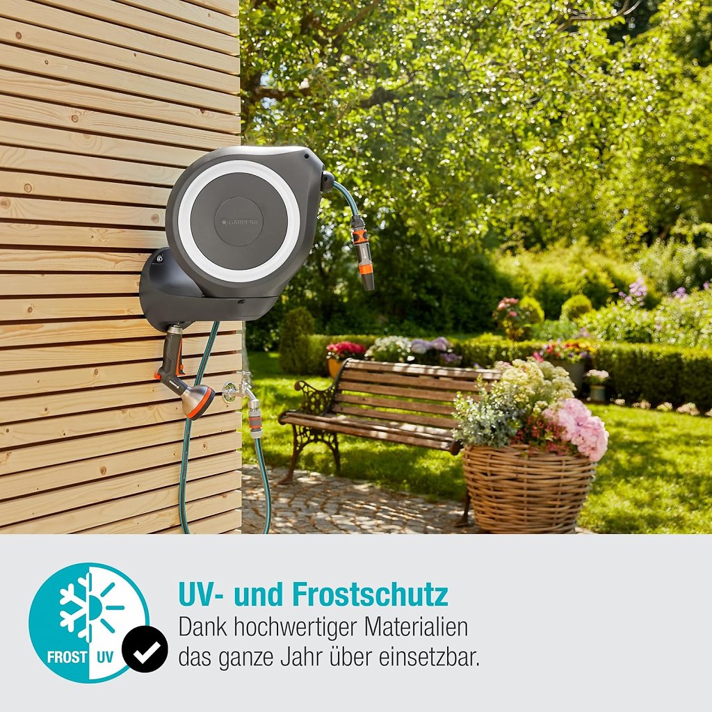 [04/04/2024] Die Gardena Wand-Schlauchbox schützt im Sommer vor Hitze und im Winter vor Frost.