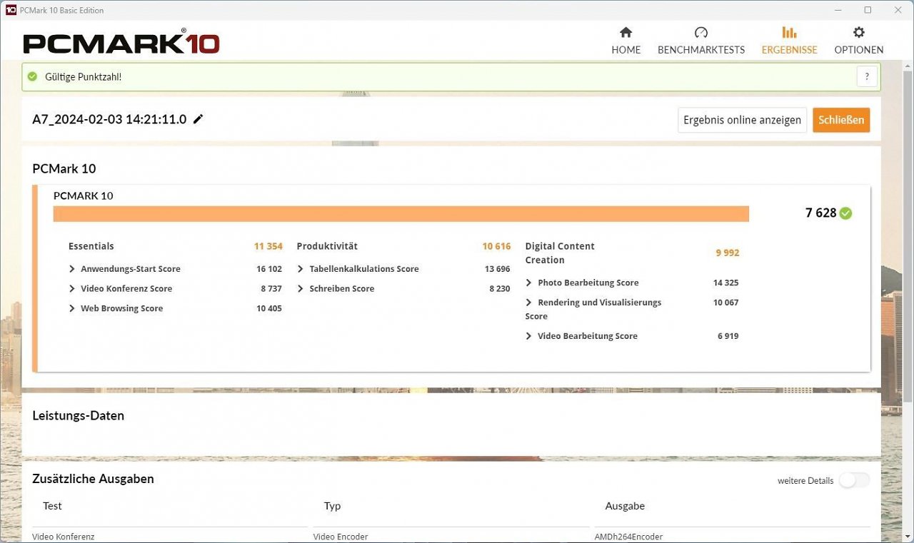 [02/04/2024] Geekom A7 AMD Ryzen 9 7940HS im PCMark 10