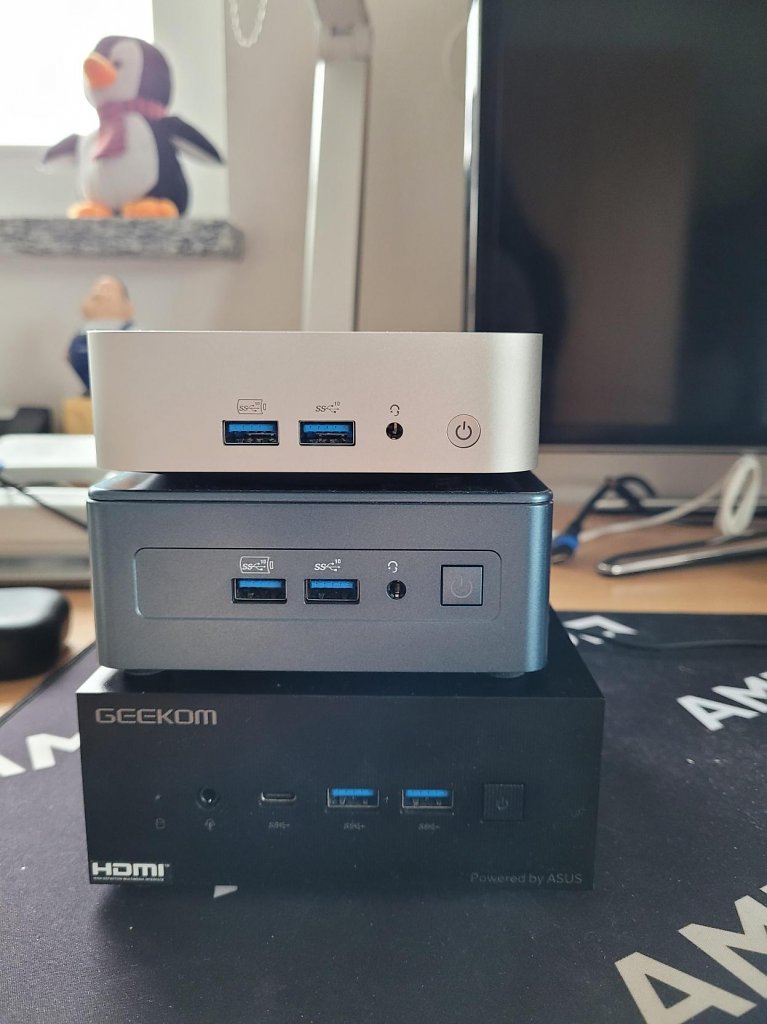 [02/04/2024] Geekom A7 oben, Mini IT13 in der Mitte und AS5 unten