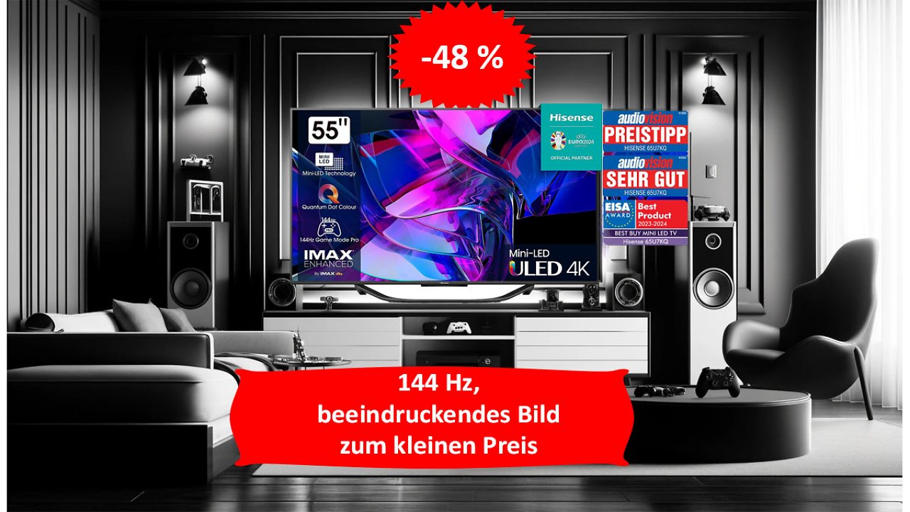 [10/04/2024] Hisense Mini-LED-TV 55U7KQ Deal