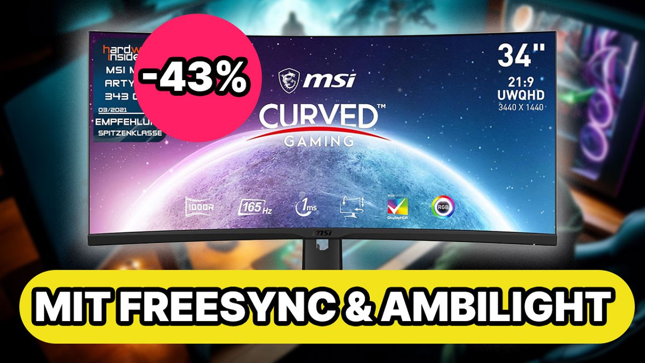[02/04/2024] Nirgends günstiger: Wer braucht schon 4k? Curved Gaming Monitor mit 34 Zoll, 165 Hz und UWQHD von MSI jetzt 300 € günstiger!