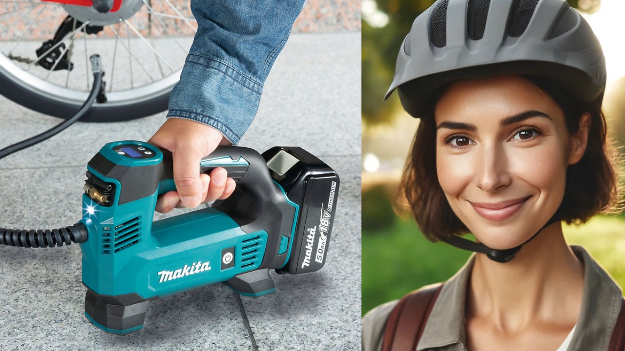 Makita 18V Akku-Kompressor jetzt nur 69€ - ganz leicht Reifen von Fahrrad- und Autoreifen, Bälle, Luftmatratzen & Co. aufpumpen