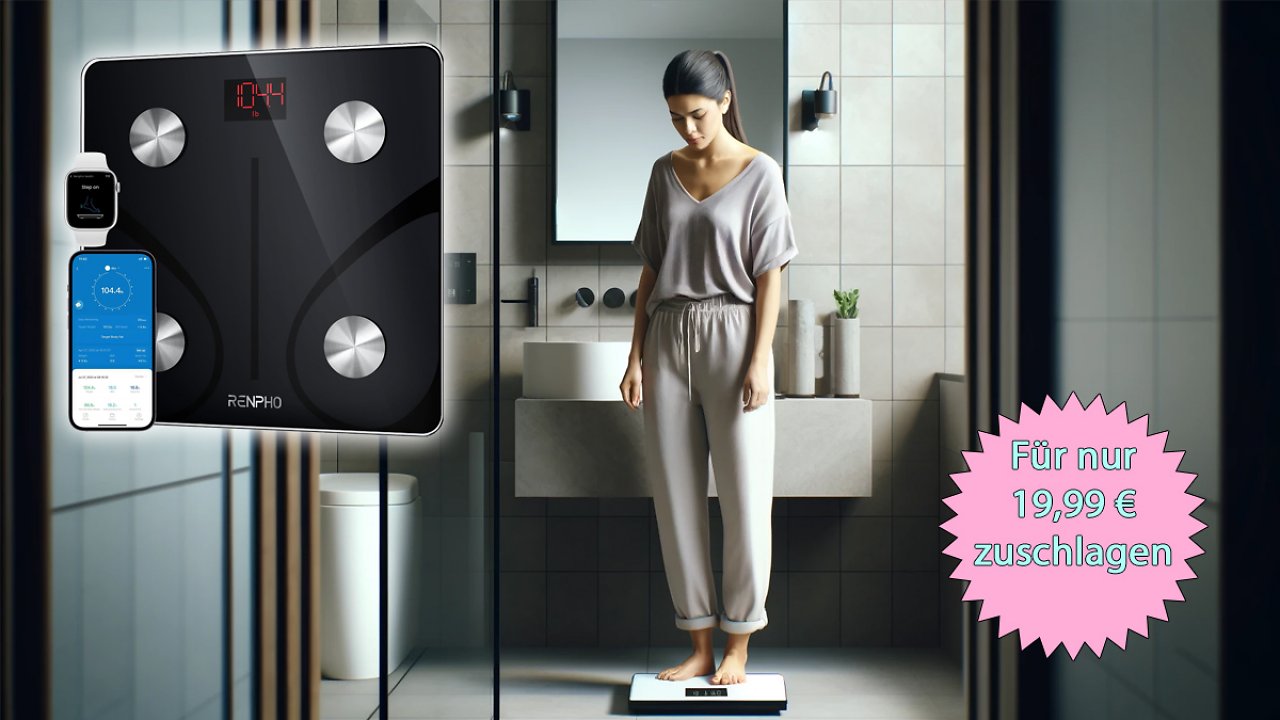 [18/04/2024] Amazon wiegt den Preis ab: Körperanalysewaage kostet beim Versandhändler dank 50 Prozent Rabatt nur noch 19,99 €
