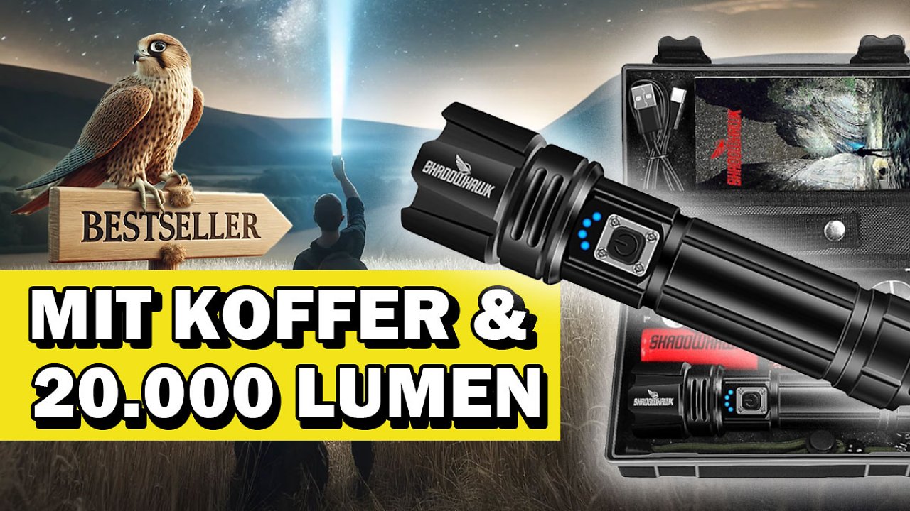 [10/04/2024] Kurzzeitig 43 % reduziert: Meistverkaufte Taschenlampe von Shadowhawk befristet im Amazon-Angebot&nbsp;