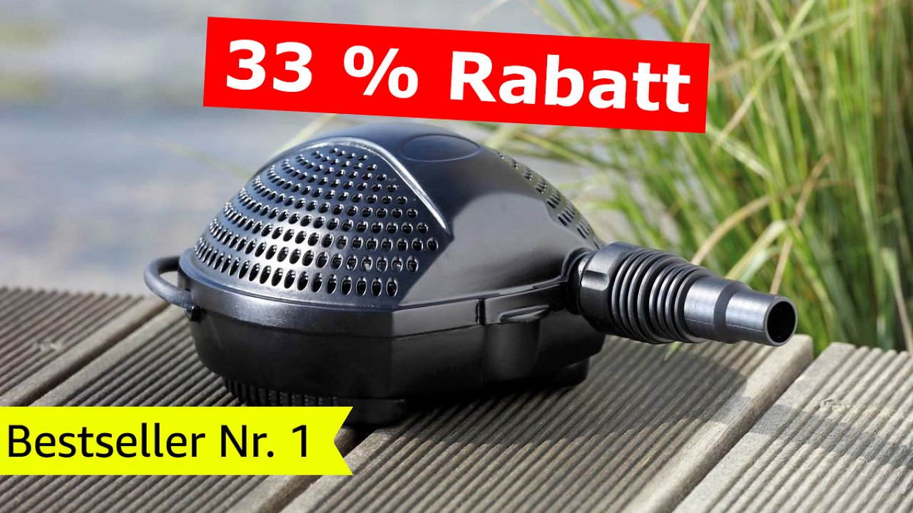 [13/04/2024] Beliebteste Teichpumpe 33 % reduziert: Pontec PondoMax Eco 1500 bei Amazon (Filterpumpe bzw. Bachlaufpumpe)