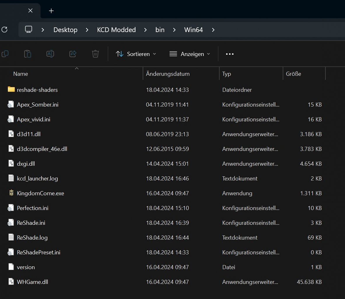 [18/04/2024] Das vorab geladene Reshade-Ini-Profil kann als automatische Download-Basis in einem optionalen Schritt dafür eingebunden werden. Die zu wählende Exe-Datei befindet sich unter bin/Win64.