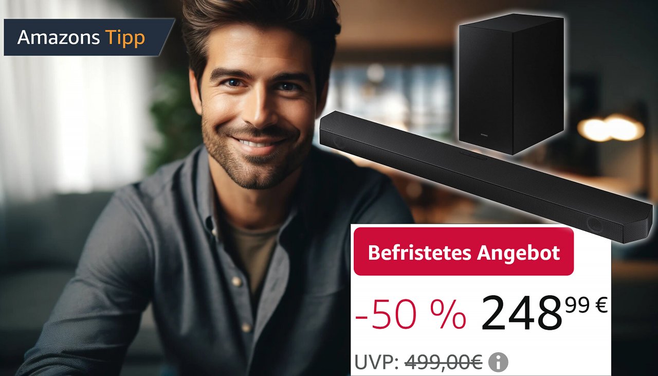 [11/04/2024] Kein Aprilscherz: 50% Rabatt auf Samsung Soundbar mit Subwoofer, Dolby Atmos und mehr
